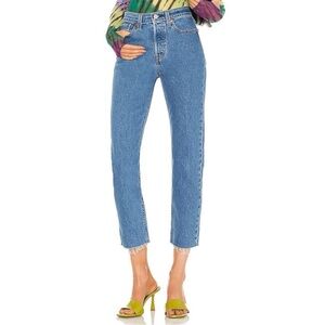 Levi’s Wedgie Straight Ankle Jeans in Jazz Wave Blue Size 27